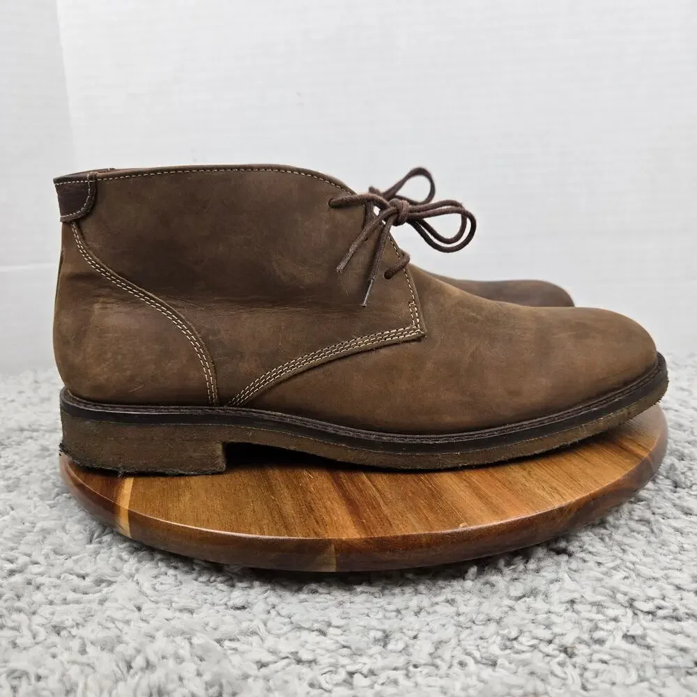 Johnston Murphy Men 9.5M Copeland Brown Leather Lifestyle Crepe Sole Chukka Boot